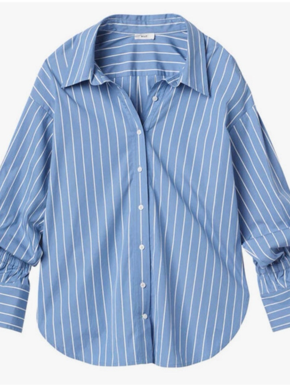 Girls' Blue Stripe Button-Front Shirt